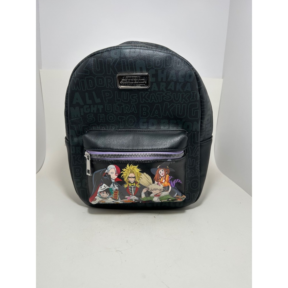 My Hero Academia Halloweenâ Mini Backpack Black Faux Leather Anime Characters